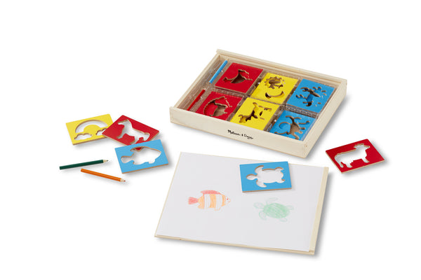 Melissa & Doug - Wooden Stencil Box | KidzInc Australia | Online Educational Toy Store