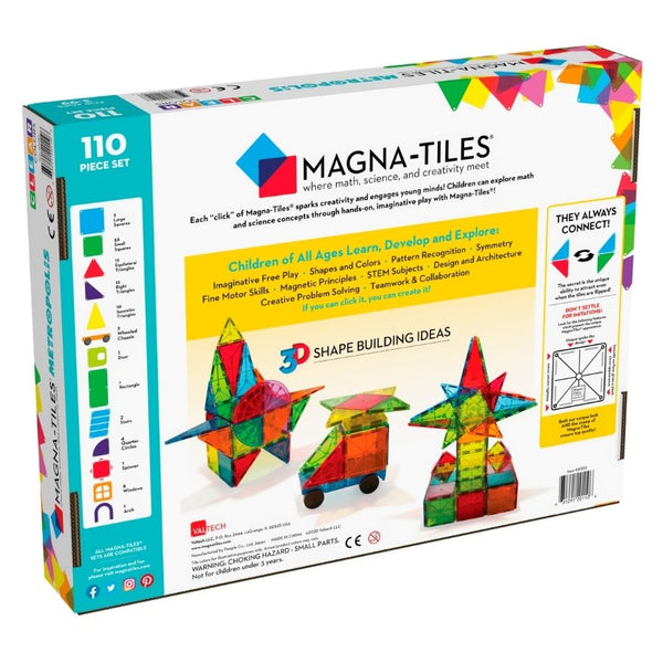 Magna-Tiles Metropolis 110-Piece Set Magnetic Tiles | KidzInc Australia 2