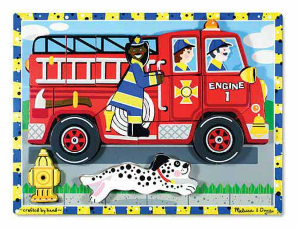 Melissa & Doug Chunky Puzzle - Fire Truck | KidzInc Australia | Online Educational Toy Store