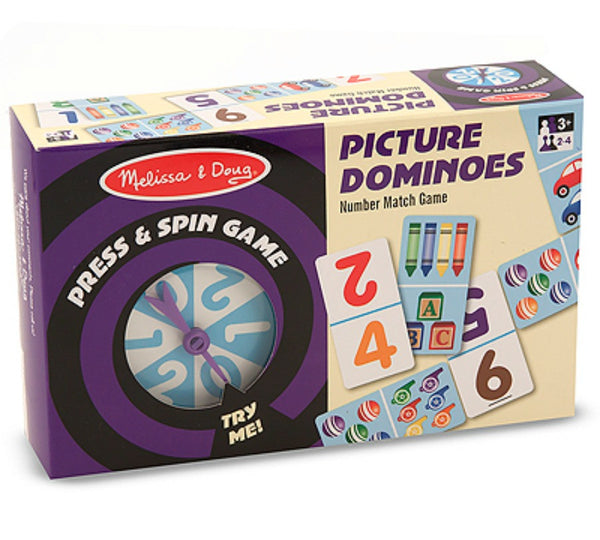 Melissa & Doug - Press & Spin Game Picture Dominoes | KidzInc Australia | Online Educational Toy Store