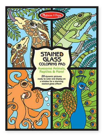 Melissa & Doug - Stained Glass Colouring Pad - Animals | KidzInc Australia | Online Educational Toy Store