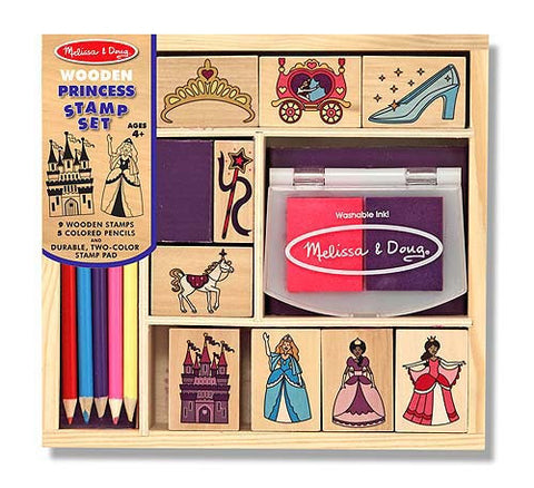 Melissa & Doug - Wooden Princess Stamp Set | KidzInc Australia | Online Educational Toy Store