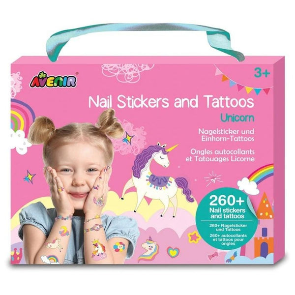 Avenir Nail Stickers and Tattoos Unicorns | KidzInc Australia
