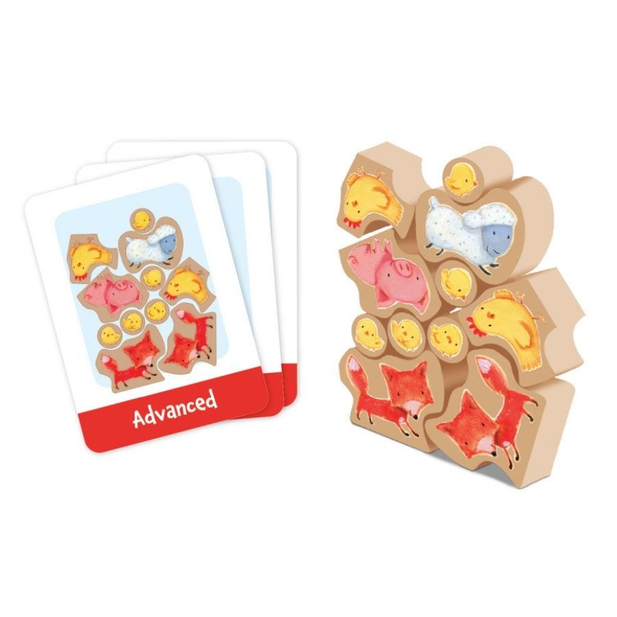 Peaceable Kingdom Stack Your Chickens Game | Wooden Game | KidzInc
