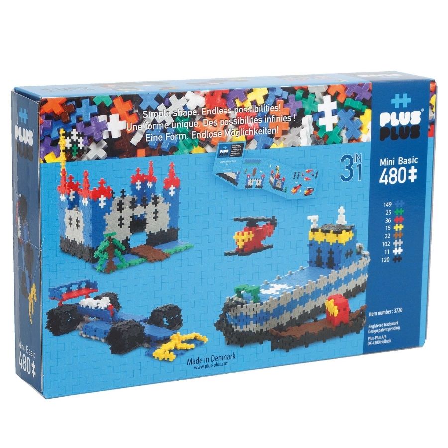 Plus-Plus Basic 480 Pieces 3 in 1 Construction Toy | KidzInc Australia