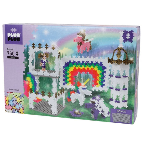 Plus-Plus Pastel Rainbow Castle 760 Pieces Construction Toy | KidzInc Australia | Educational Toys Online