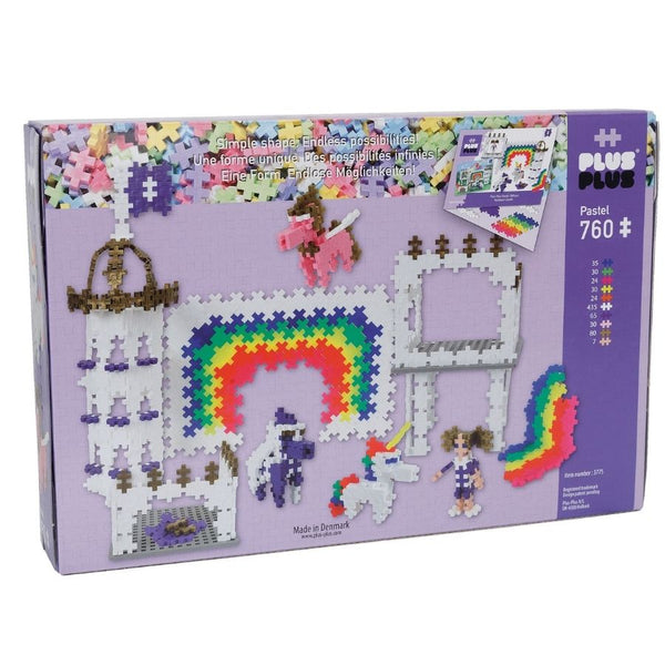 Plus-Plus Pastel Rainbow Castle 760 Pieces Construction Toy | KidzInc Australia | Educational Toys Online 2