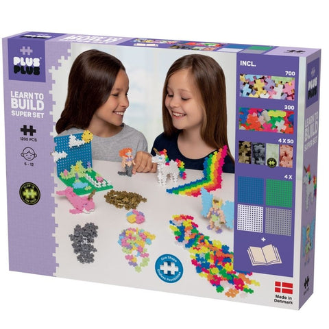 Plus-Plus Pastel Learn to Build Super Set 1200 Pcs | KidzInc Australia | Educational Toys Online