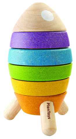 PlanToys - Wooden Stacking Rocket | KidzInc Australia | Online Educational Toy Store