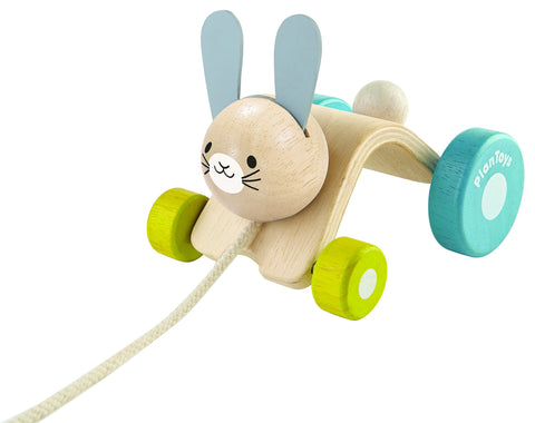 PlanToys - Hopping Rabbit Wooden Pull-along | KidzInc Australia | Online Educational Toy Store