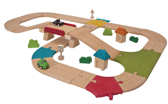 Plan Toys - Roadway Set | KidzInc Australia | Online Educational Toy Store