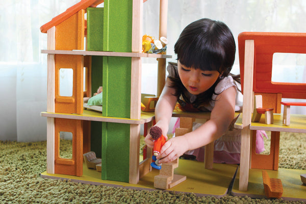 Plan Toys - Chalet Dollhouse with Furniture | KidzInc Australia | Online Educational Toy Store