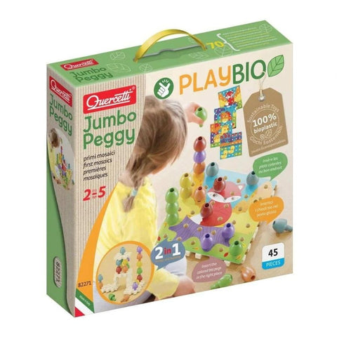 Quercetti PlayBio Jumbo Peggy First Mosaics Bio Plastic | KidzInc Australia