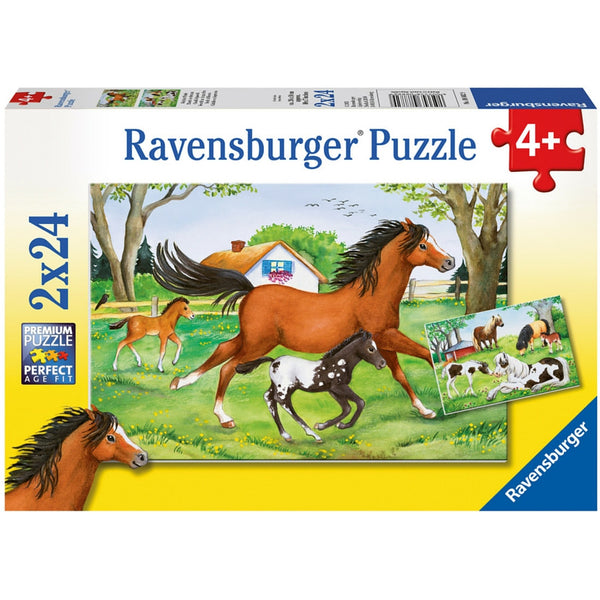 Ravensburger 2x24 pc -World of Horses Puzzle | KidzInc Australia | Online Educational Toy Store