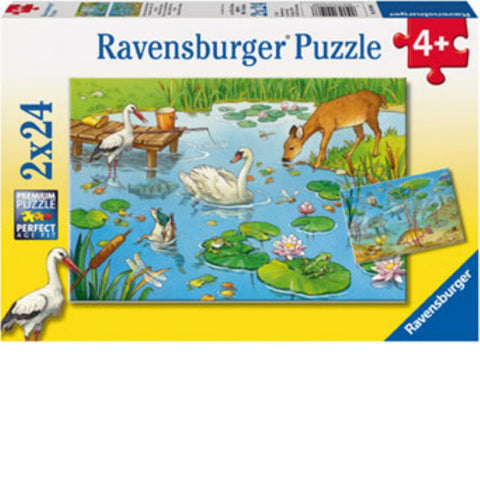 Ravensburger 2x24 pc -Above and Below the Pond Puzzle | KidzInc Australia | Online Educational Toy Store