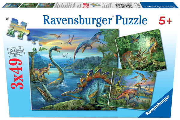 Ravensburger - Dinosaur Fascination Puzzle 3 x 49 Pc | KidzInc Australia | Online Educational Toy Store