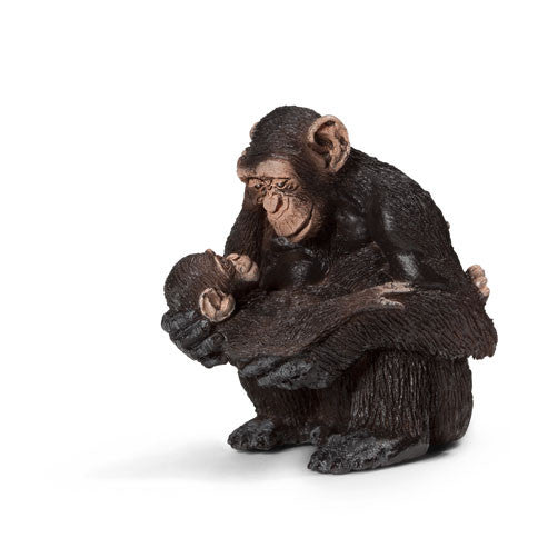 Schleich - Chimpanzee female with baby | KidzInc Australia | Online Educational Toy Store