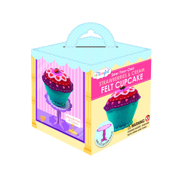 My Studio Girl - Sew-Your-Own Felt Strawberries & Cream Cupcake | KidzInc Australia | Online Educational Toy Store