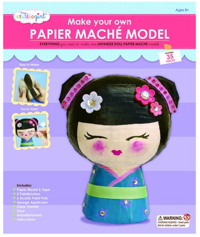 My Studio Girl - Make-Your-Own Papier Mache Japanese Doll Model | KidzInc Australia | Online Educational Toy Store