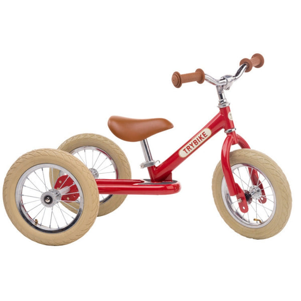 Trybike - Red Vintage with Cream Tyres and Chrome (3 wheel)
