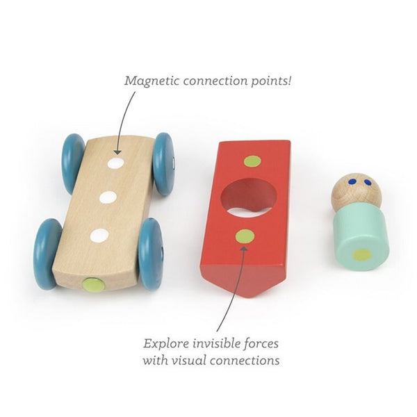 Tegu Racer Poppy | Wooden Magnetic Blocks | KidzInc Australia 3